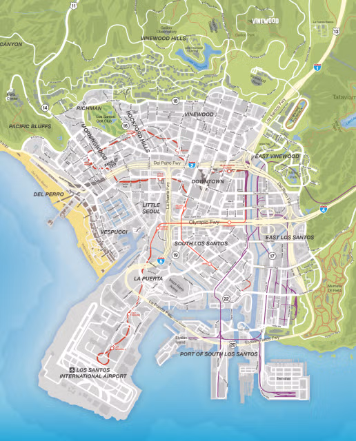 gta map los santos street names gta map los santos street names