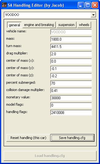 San Andreas Handling Editor