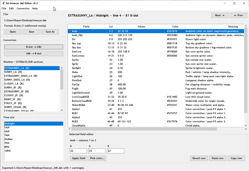 GUI Timecyc Editor (Python)