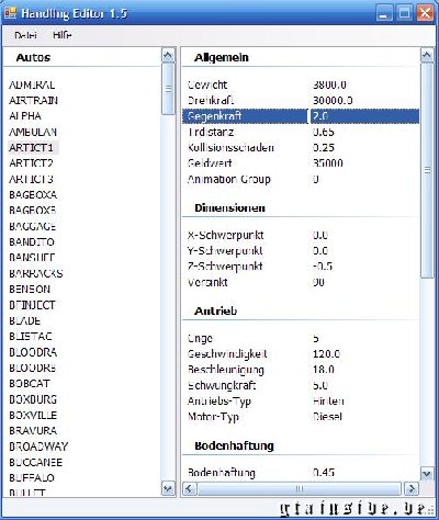 Handling Editor 1.5