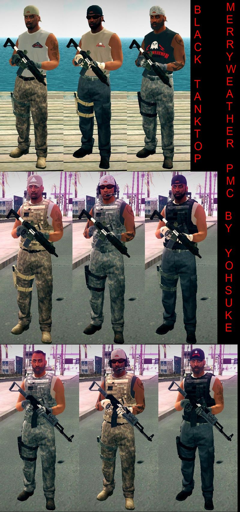 GTA V Merryweather Black Tanktop soldier