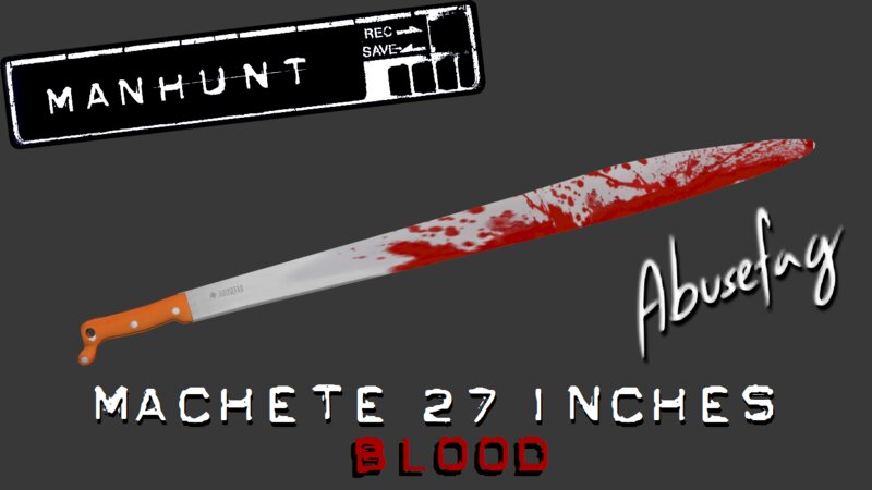 MANHUNT Machete 27 Inches Blood