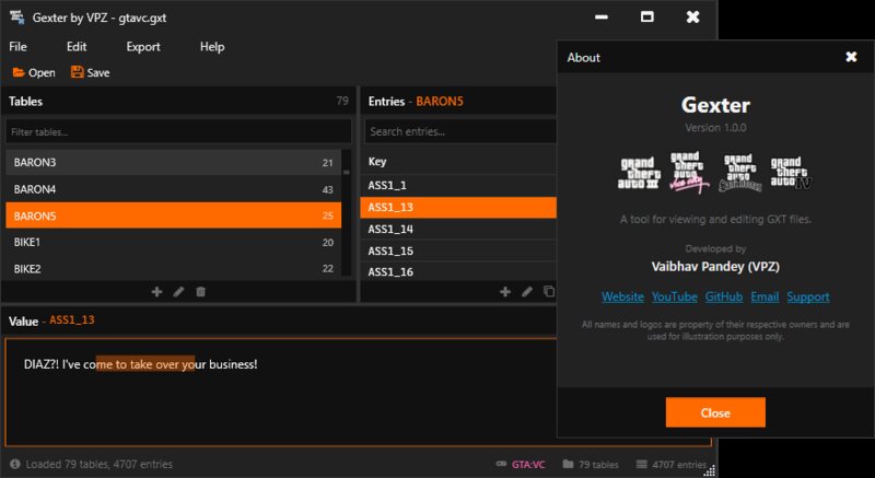 Gexter - GXT Text Files Editor for GTA Trilogy