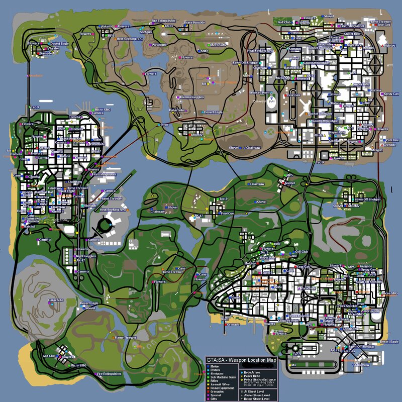 GTA SSA WEAPON LOCATIONS
