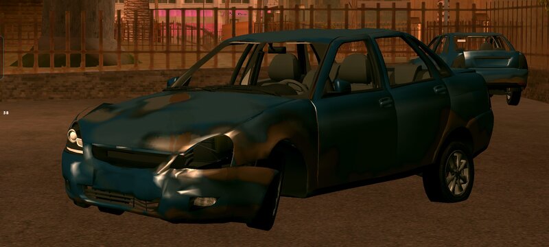 Lada Priora Broken Wreck