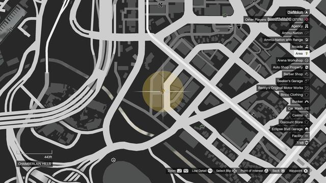 Место цели заказа Мадразо 1 в GTA Online