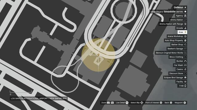 Место цели заказа Мадразо 10 в GTA Online