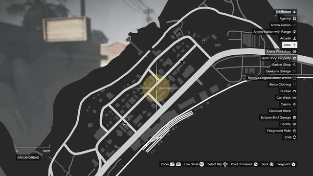 Место цели заказа Мадразо 11 в GTA Online