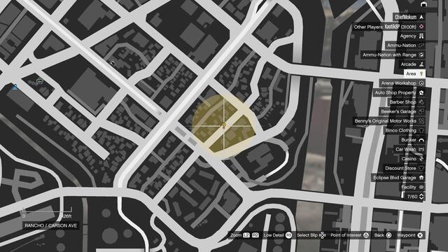 Место цели заказа Мадразо 12 в GTA Online