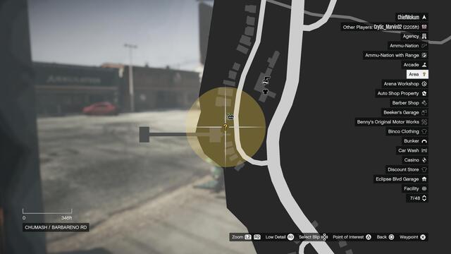 Место цели заказа Мадразо 2 в GTA Online