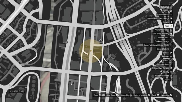 Место цели заказа Мадразо 3 в GTA Online