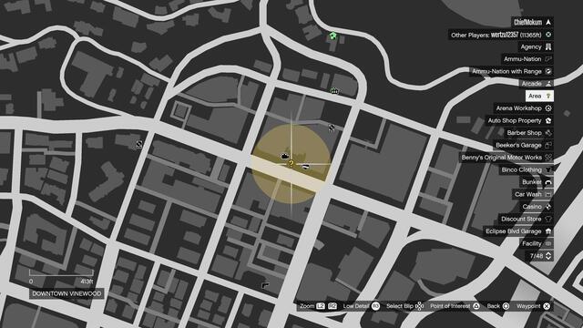 Место цели заказа Мадразо 4 в GTA Online