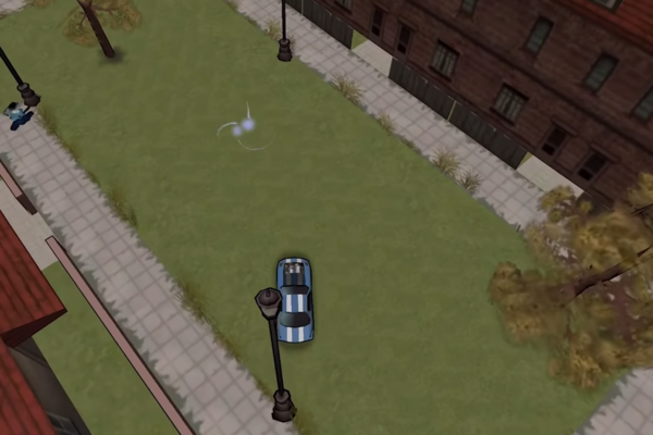 Местоположение #5 возможного Льва Фо в GTA Chinatown Wars, найдено на траве за домом в Медоу Хиллс, Дьюкс