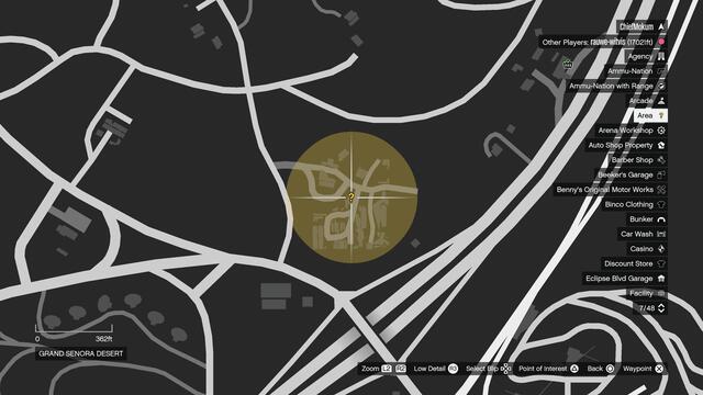 Место цели заказа Мадразо 7 в GTA Online