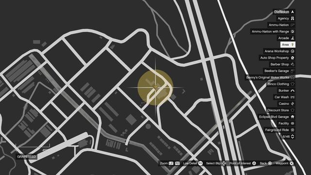 Место цели заказа Мадразо 8 в GTA Online