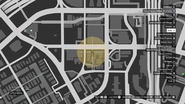 Место цели заказа Мадразо 9 в GTA Online