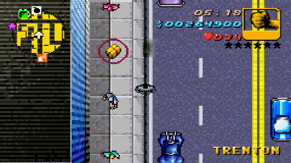 Расположение скрытого пакета №11 в GTA Advance, найденного в 
 Trenton