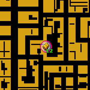 Расположение на карте GTA Advance скрытого пакета №12, найденного в 
 Трентоне