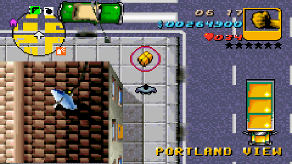 Расположение в GTA Advance скрытого пакета №14, найденного в 
 Портленд Вью