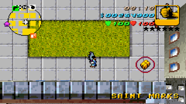 Расположение в GTA Advance скрытого пакета №17, найденного в 
 Сэйнт Маркс