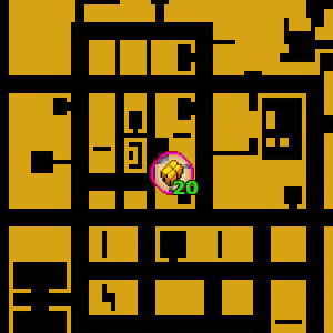 Расположение на карте GTA Advance скрытого пакета №20, найденного в 
 Харвуде