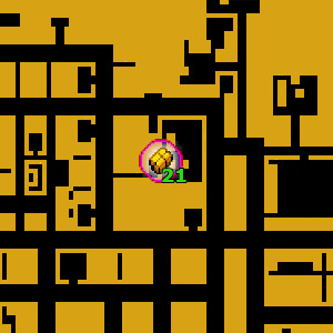 Расположение на карте GTA Advance скрытого пакета №21, найденного в 
 Харвуде