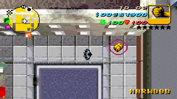 Расположение в GTA Advance скрытого пакета №21, найденного в 
 Харвуде