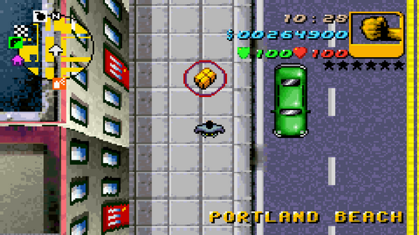 Расположение в GTA Advance скрытого пакета №22, найденного в 
 Портленд Бич