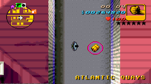 Расположение скрытого пакета №3 в GTA Advance, найденного в 
 Atlantic Quays