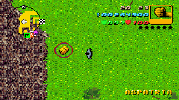 Расположение скрытого пакета №41 в GTA Advance, найденного в Аспатрии