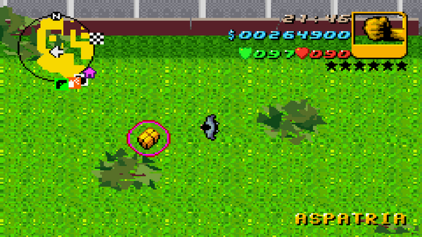 Местонахождение #43 Скрытого Пакета в GTA Advance, найденного в 
 Аспатрия