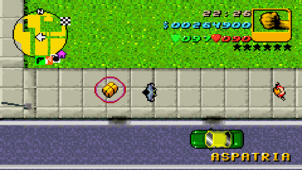 Местонахождение #45 Скрытого Пакета в GTA Advance, найденного в 
 Аспатрия