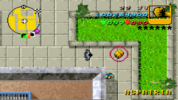 Местонахождение #46 Скрытого Пакета в GTA Advance, найденного в 
 Аспатрия