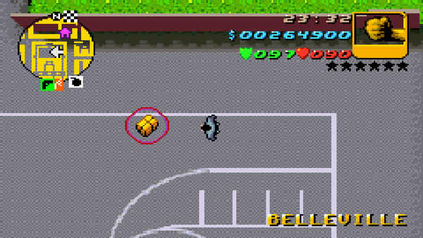 Местонахождение #48 Скрытого Пакета в GTA Advance, найденного в 
 Белльвиль