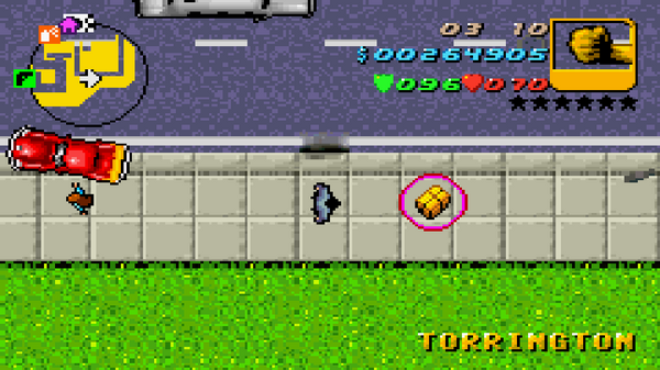 Местонахождение #56 Скрытого Пакета в GTA Advance, найденного в 
 Торрингтон