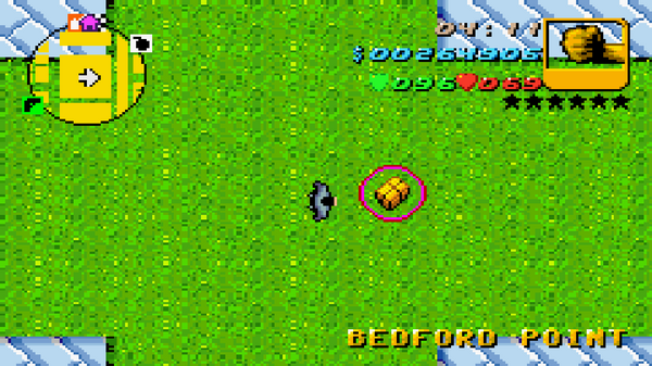 Местонахождение #60 Скрытого Пакета в GTA Advance, найденного в 
 Бедфорд Пойнт