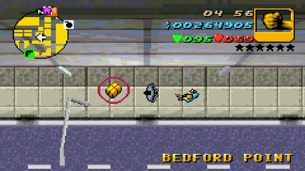 Местонахождение #62 Скрытого Пакета в GTA Advance, найденного в 
 Бедфорд Пойнт