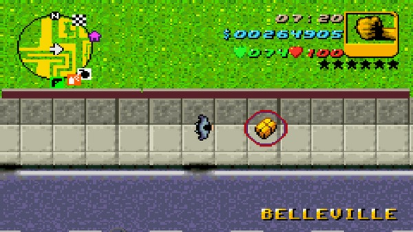 Местонахождение скрытого пакета №69 в GTA Advance, найденного в
Белльвилле