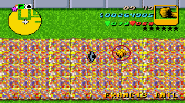 Местонахождение скрытого пакета №72 в GTA Advance, найденного в
Международном аэропорту Фрэнсиса