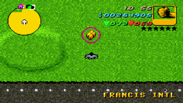 Местонахождение скрытого пакета №73 в GTA Advance, найденного в
Международном аэропорту Фрэнсиса