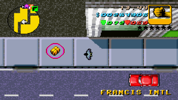 Местонахождение скрытого пакета №76 в GTA Advance, найденного в
Международном аэропорту Фрэнсиса