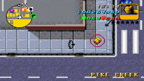 Местонахождение скрытого пакета №80 в GTA Advance, найденного в
Пайк-Крик