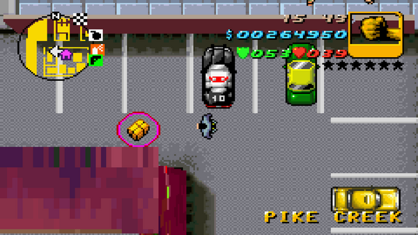 Местонахождение скрытого пакета №82 в GTA Advance, найденного в
Пайк-Крик