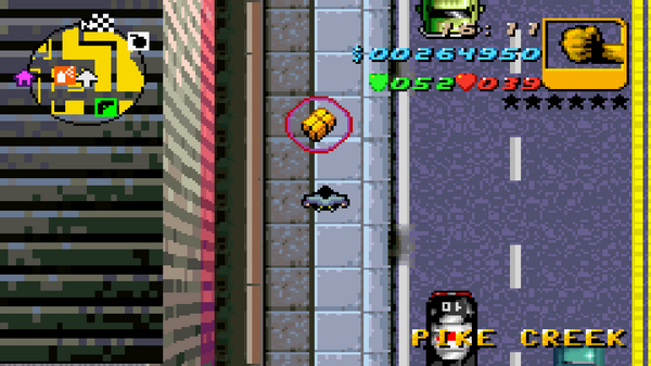 Местонахождение скрытого пакета №83 в GTA Advance, найденного в
Пайк-Крик