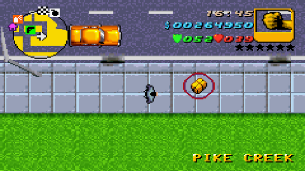 Местонахождение скрытого пакета №84 в GTA Advance, найденного в
Пайк-Крик