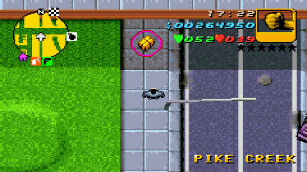 Местонахождение скрытого пакета №86 в GTA Advance, найденного в
Пайк-Крик