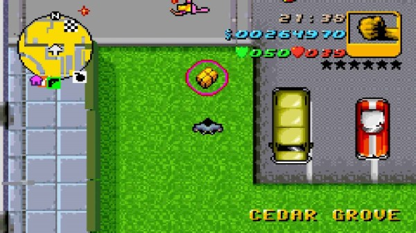 Местонахождение скрытого пакета №92 в GTA Advance, найденного в
Сидар-Гроув