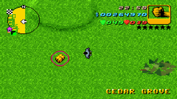 Местонахождение #95 Скрытого Пакета в GTA Advance, найденного в 
 Cedar Grove