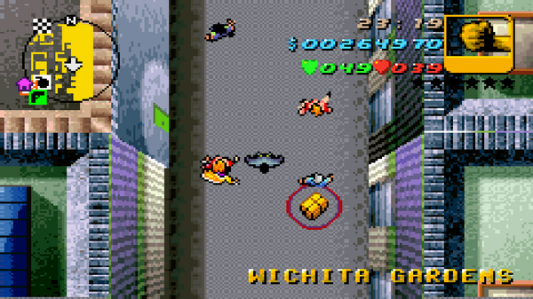 Местонахождение #96 Скрытого Пакета в GTA Advance, найденного в 
 Wichita Gardens