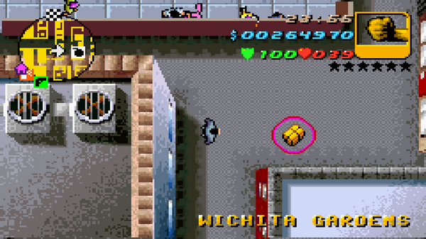 Местонахождение #98 Скрытого Пакета в GTA Advance, найденного в 
 Wichita Gardens
